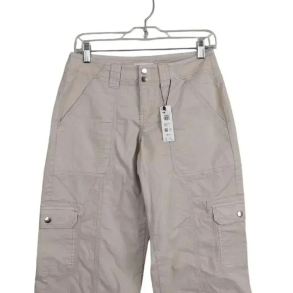 NWT Garage Cargo Pant Cleo Beige Wide Leg Cotton Relaxed Fit Size 0 - Picture 5 of 14